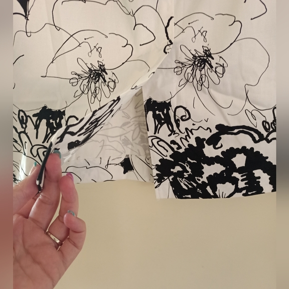 VINTAGE Me First! Floral Black and White Pencil Skirt Size 14 - Picture 5 of 7